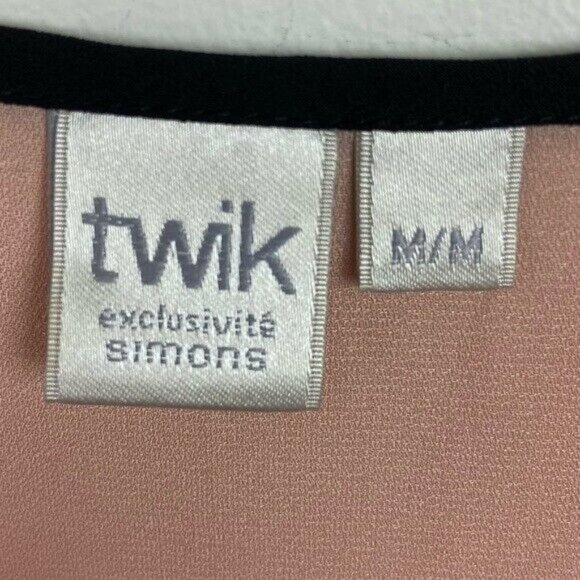 Twik Simons Pink Black Sleeveless Colour Block Top Size Medium Cut Outs Minimal - Picture 2 of 7